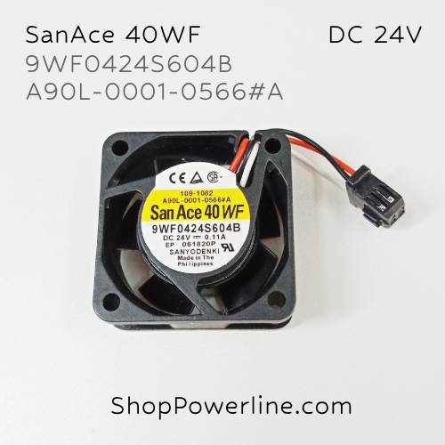 พัดลม Fan SanAce40WF (9WF0424S604B, A90L-0001-0566#A) DC24V 40x40x20mm 0.11A (3wire 4pin Black Plug)