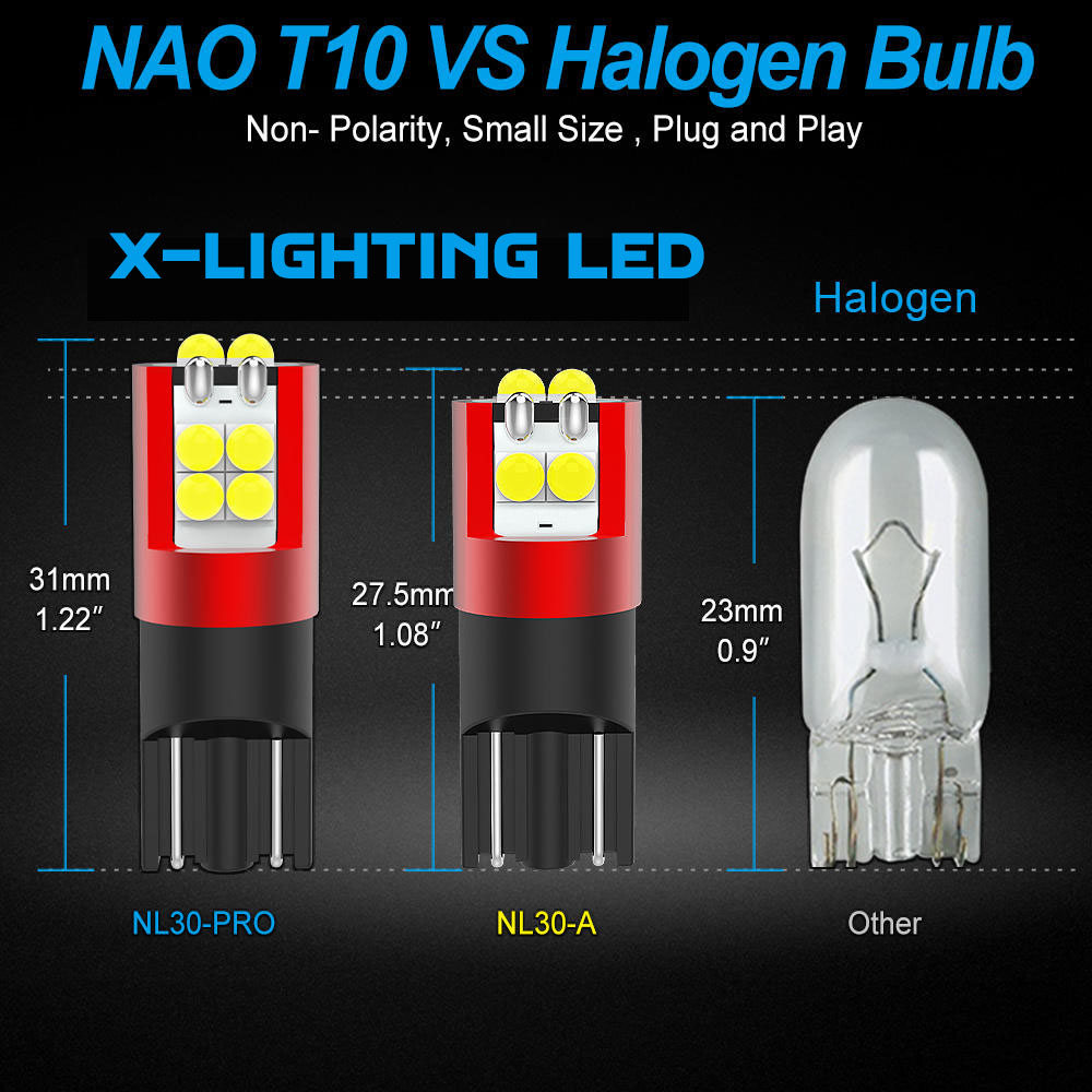 X-LIGHTING T10 LED ชิป 3030 สว่างมาก 700LM – Canbus ไม่ Error | ใช้ได้ไฟหรี่/ไฟเพดานรถ/ไฟเก๋ง ทุก 12V