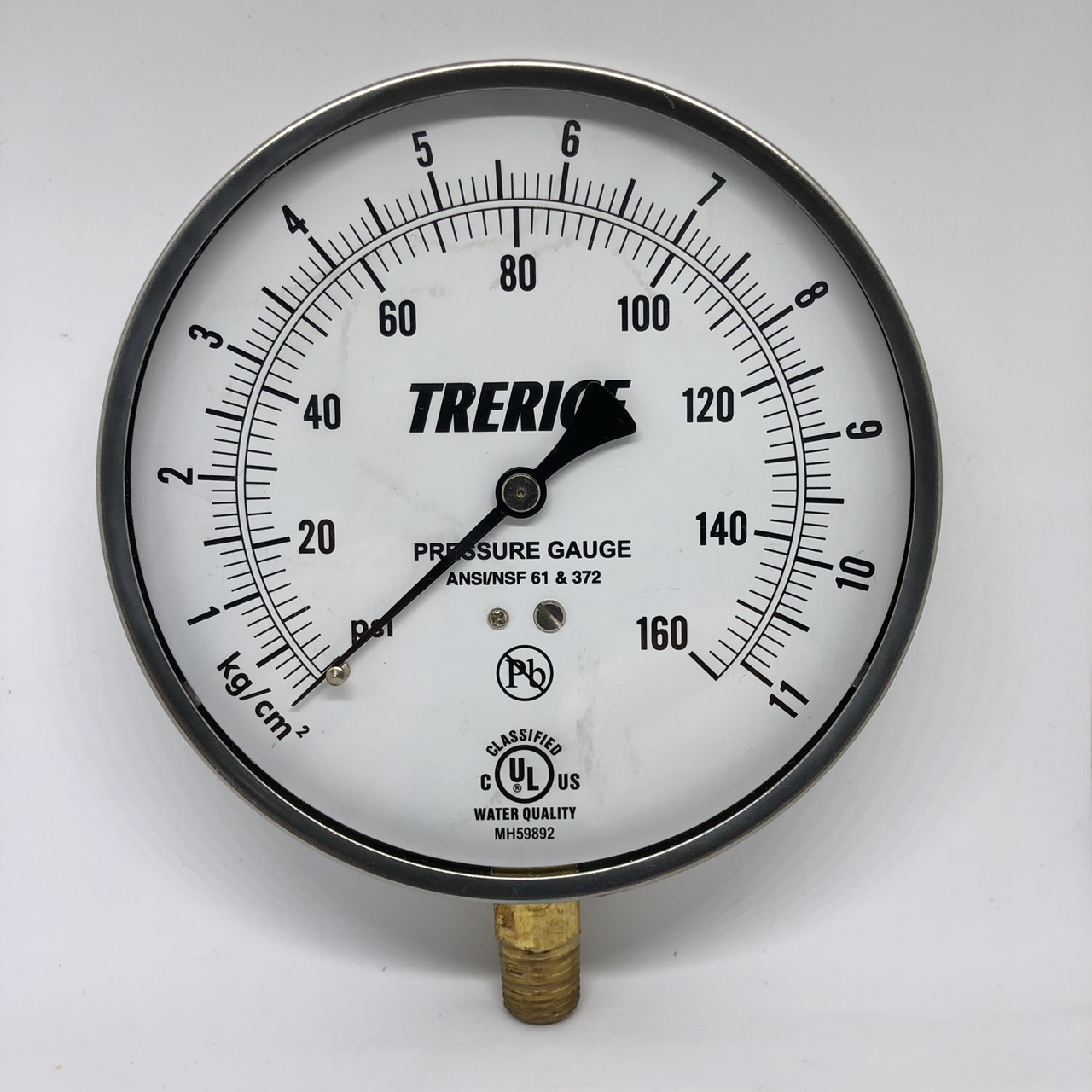 TRERICE G620B หน้าปัด 4.5 นิ้ว 0-160 PSI / 0-11 KG