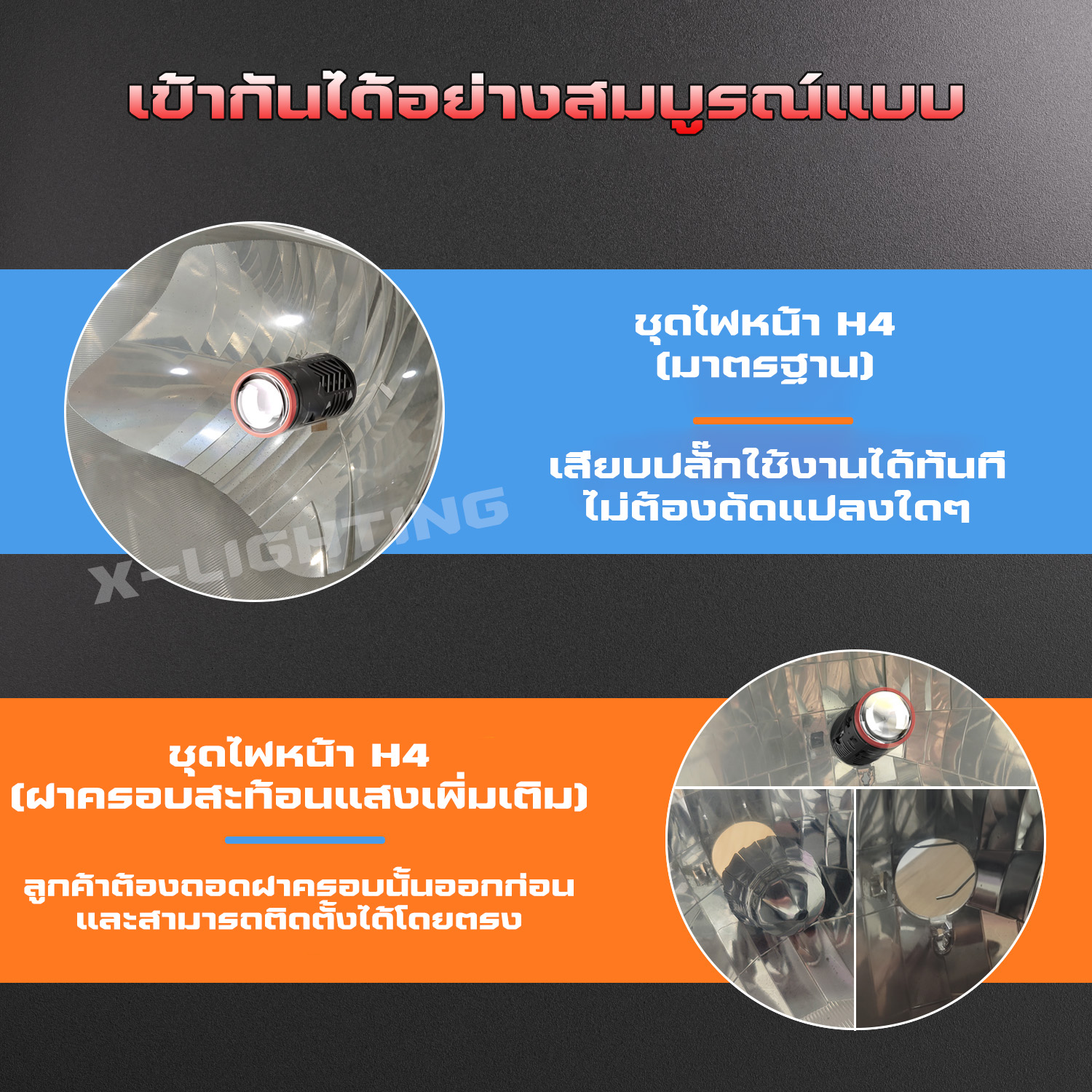 X-Lighting M2 PRO | Mini H4 Bi-LED Projector Lens 30000LM | ของแท้ รับประกัน 1 ปี | RHD ขับขวา