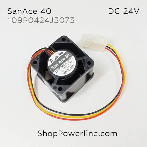 พัดลม Fan SanAce40 (109P0424J3073) DC24V 40x40x28mm 0.18A (3wire White Plug)