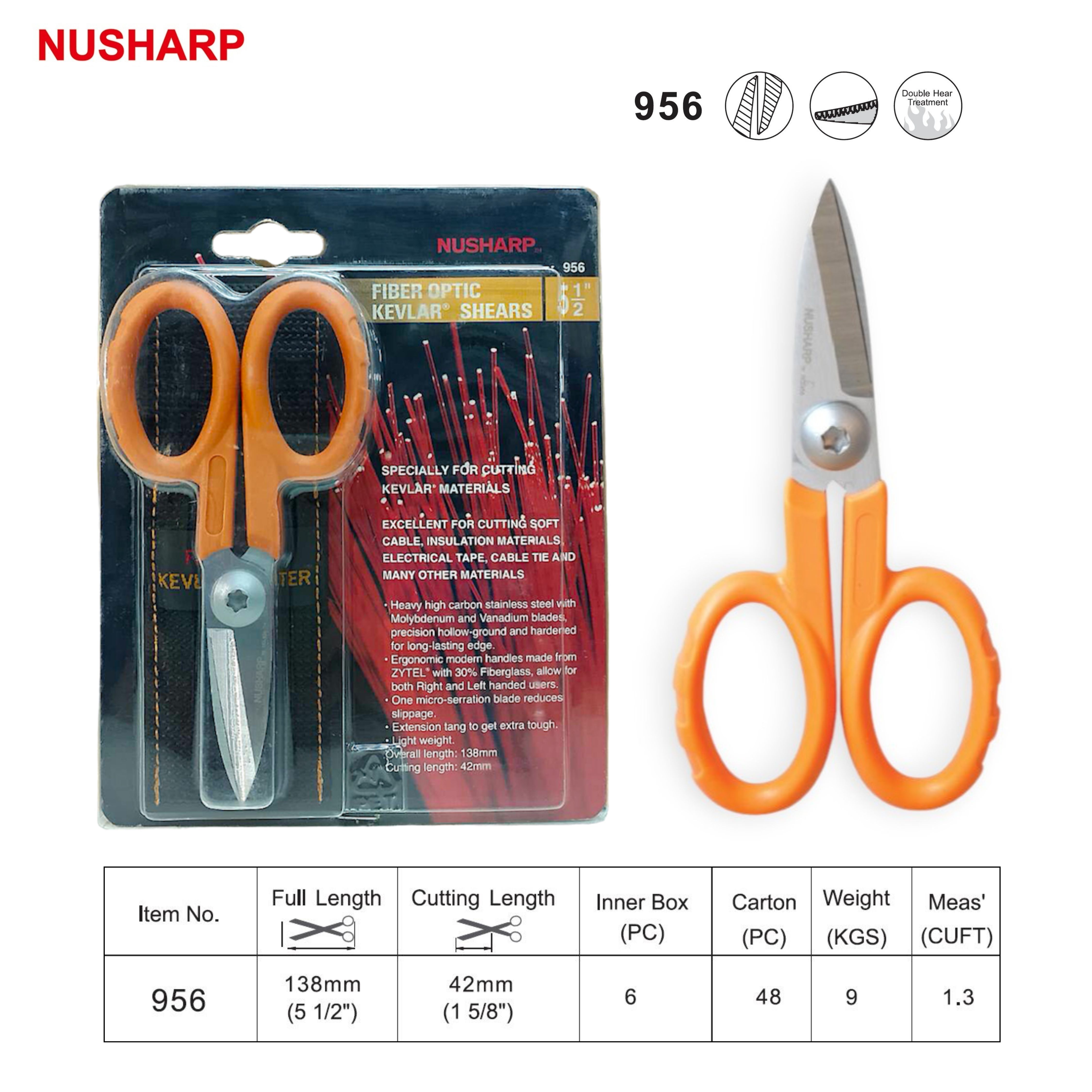 กรรไกรตัดอเนกประสงค์ กรรไกรตัดเคฟล่าห์ กรรไกรตัดผ้า ขนาด 5.5 นิ้ว NUSHARP No.956