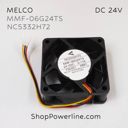 พัดลม Fan MELCO (MMF-06G24TS MM1, NC5332H72) DC24V 60x60x25mm 0.11A (3wire White C3 Plug)