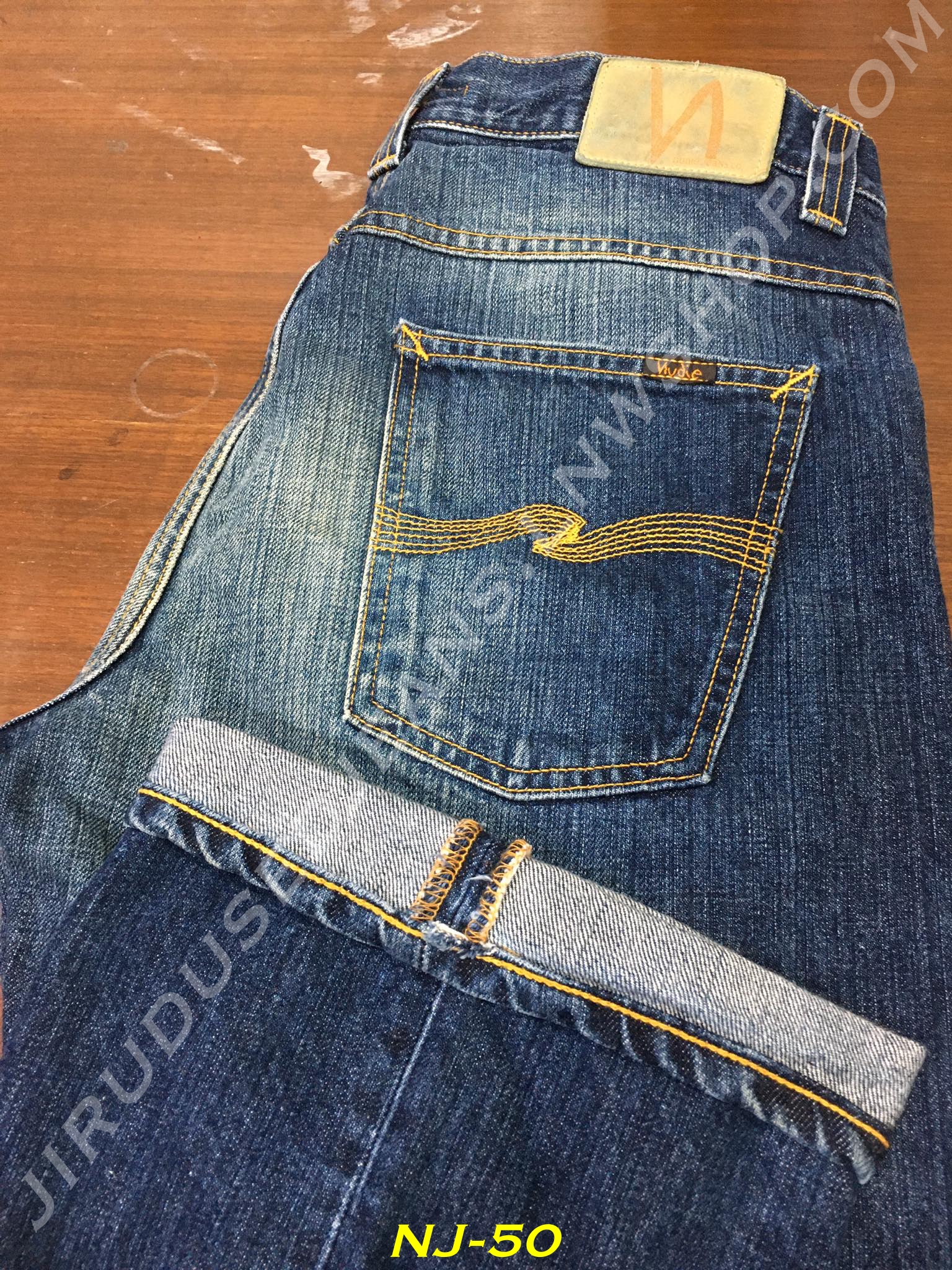 50. Nudie ขาม้า - Regular Ralf - Basic Dark Used เอว 32 ยาว 32 Made in Italy