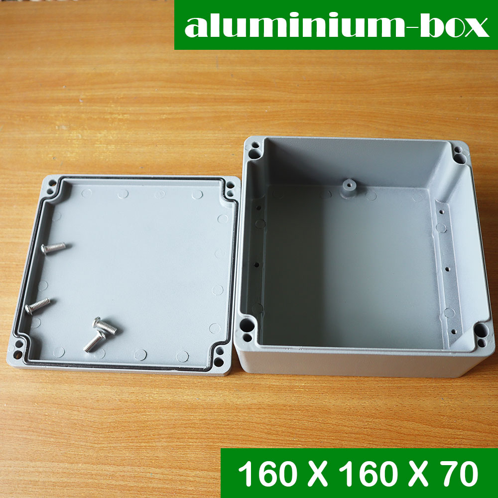 กล่องอลูมิเนียมกันน้ำ IP66 สีเทา ขนาด 160 X 160 X 70 มม.