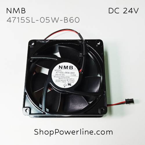 พัดลม Fan NMB-MAT (4715SL-05W-B60) DC24V 120x120x38mm 1.2A (2wire Black Plug)