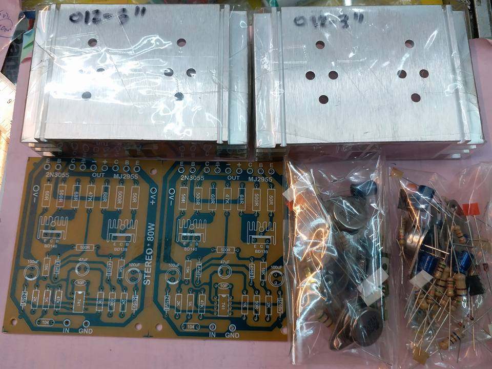 ชดคิทขยายเสียง80+80WIC741STERIOแผ่นปริ้นขยายเสียง80+80Wสเตอริโอชดคิทขยายเสียง741ราคาชุดล่ะคิทนำไปใส่อุปกรณ์เองชดคิท80+80W