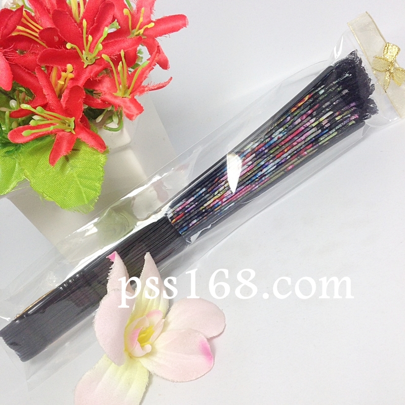 พัดลายหลุยส์สเปน แพ็คถุงแก้ว ติดโบว์