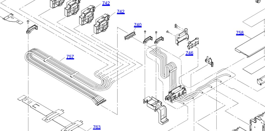 "สายยางน้ำหมึกท่อนบน" TUBE ADAPTER ASSY EPSON L1800 "ตำแหน่งที่ 757"