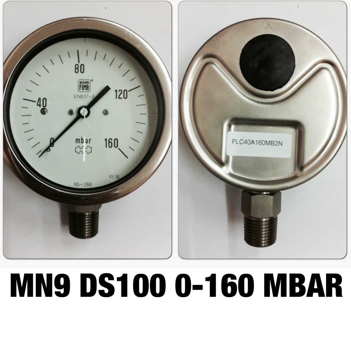 4 นิ้ว ออกล่าง 1/2" 0-160 MBAR "NUOVA FIMA"