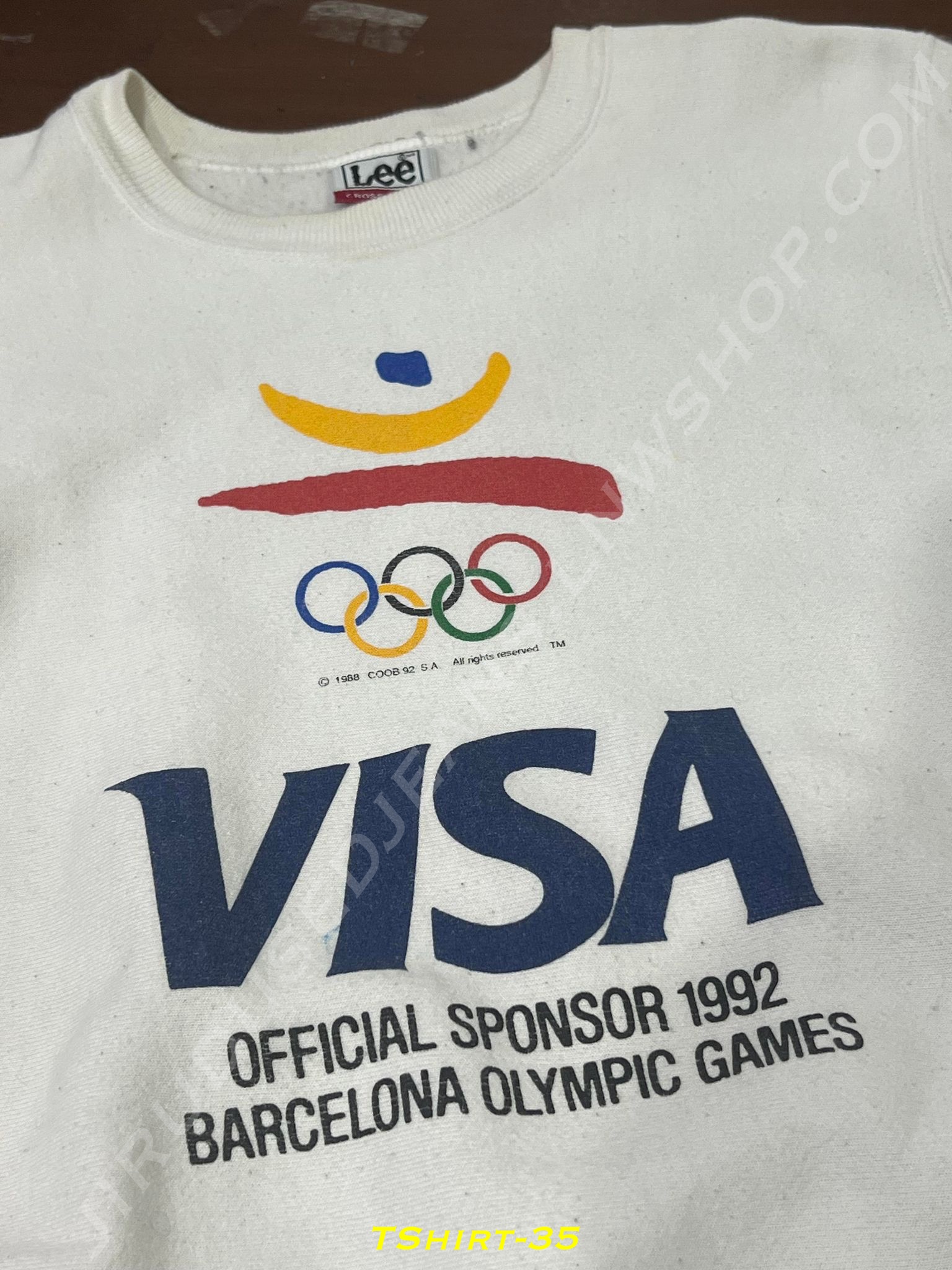 35. Vintage Sweatshirts - VISA Barcelona 1992 Olympics - Made in USA อก 42 นิ้ว Size Small