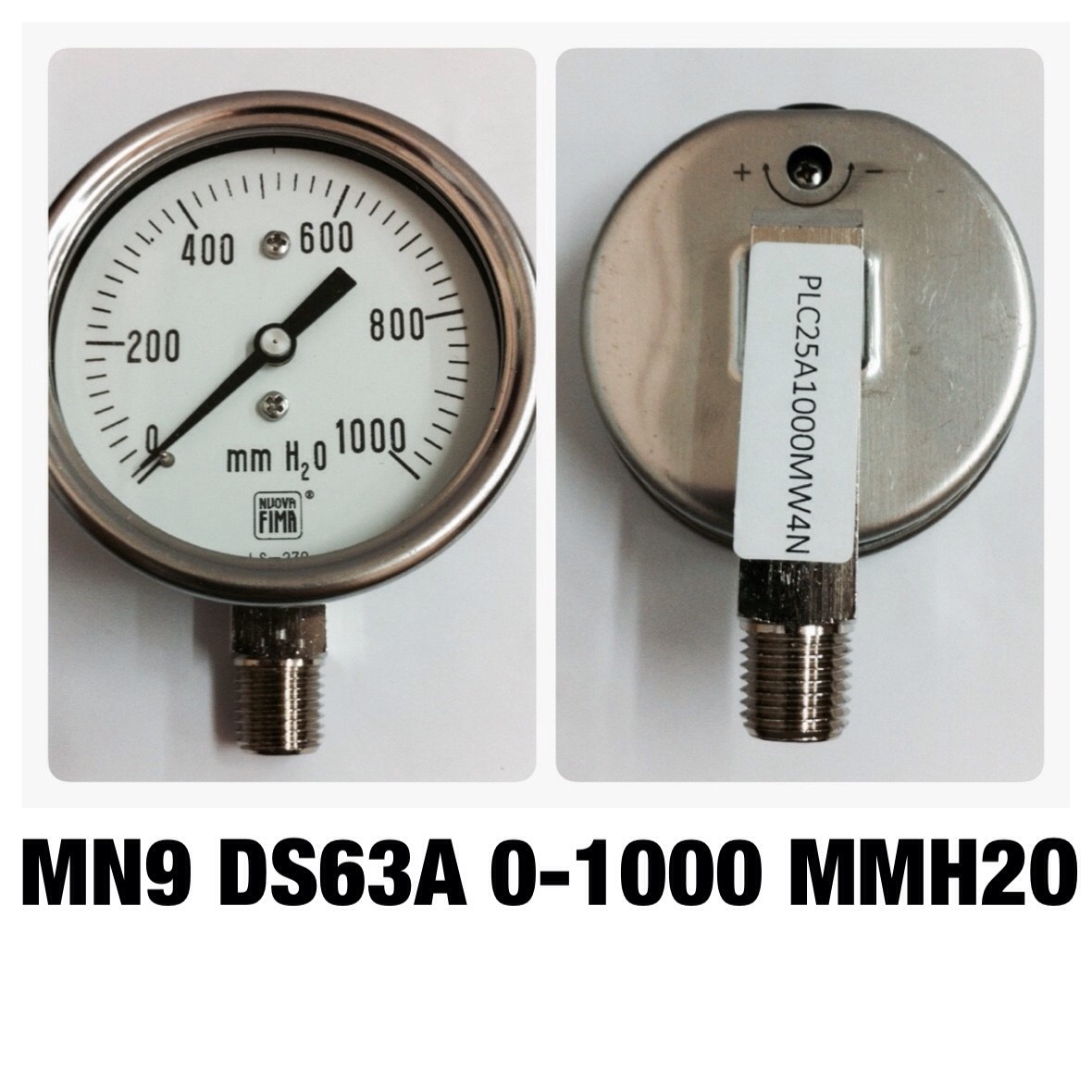 2.5 นิ้ว ออกล่าง 1/4" 0-1000 MMH20. "NUOVA FIMA"