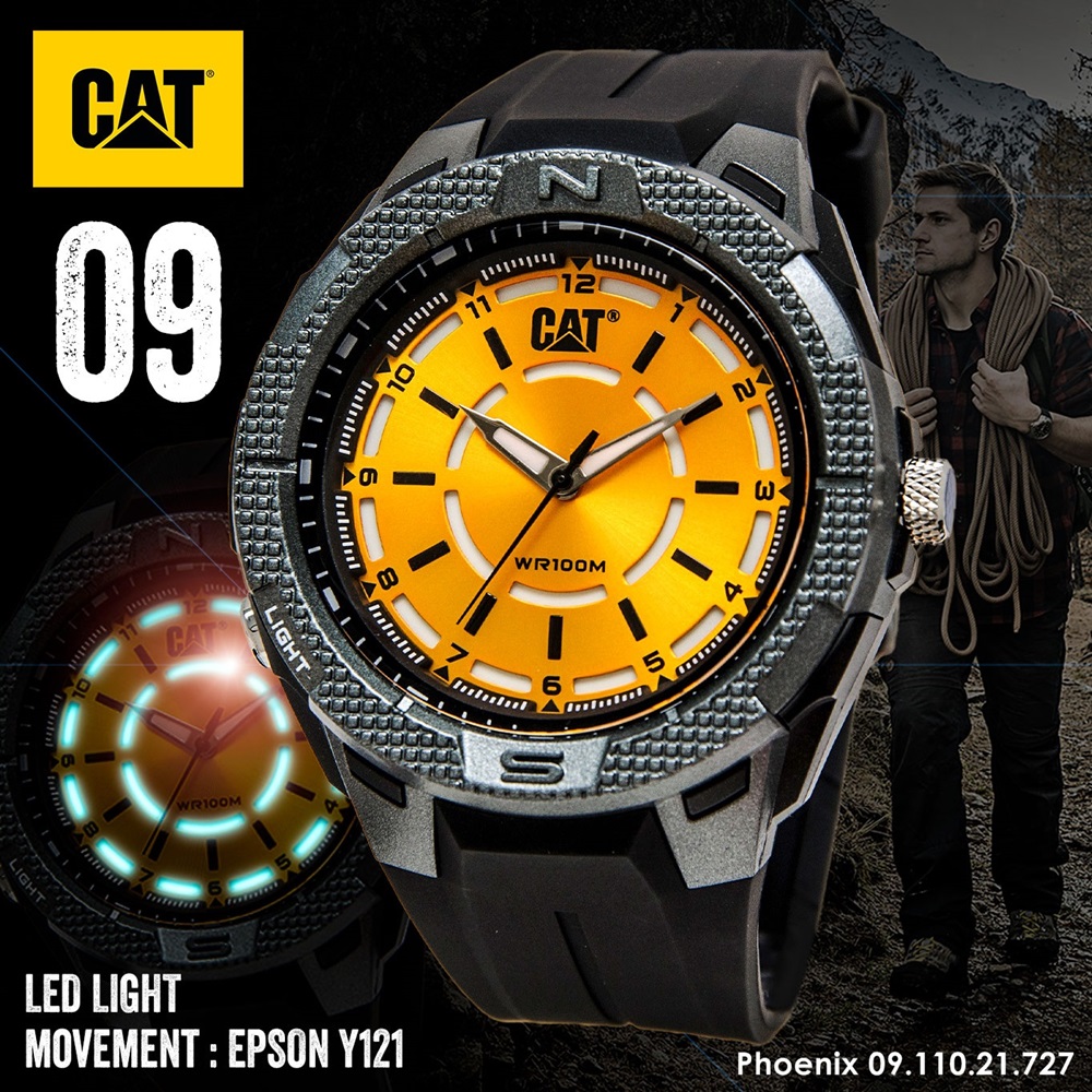 นาฬิกา CAT รุ่นลิมิเต็ดปี 2020 รุ่น Phoenix 09 หน้าปัดเหลือง รหัส Phoenix 09.110.21.727