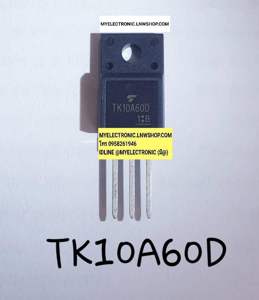 ขาย TK10A60D ตัวถังTO-220F ยี่ห้อ TOSHIBA โตชิบ้า K10A60D ราคา ตัวละ . . . . . หน่วย บาท