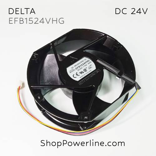 พัดลมใบพัดโลหะ Fan DELTA (EFB1524VHG) DC24V 172x150x51mm 1.7A (4wire White B3 Plug)