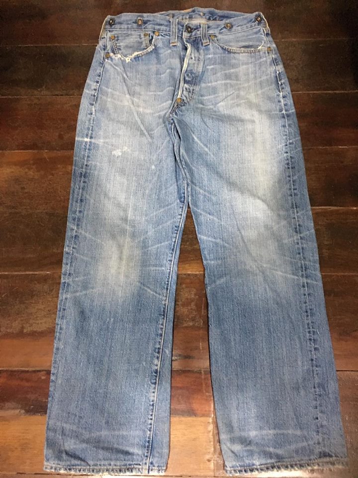 Levi's LVC Lot 201 ย้อนยุคปี 1920 Big E ป้ายขาว ริมน้ำเงิน Made in USA ปี 1999 เอว 33 ยาว 40