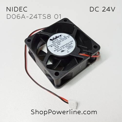 พัดลม Fan NIDEC (D06A-24TS8 01) DC24V 60x60x25mm 0.15A (2wire White Plug)