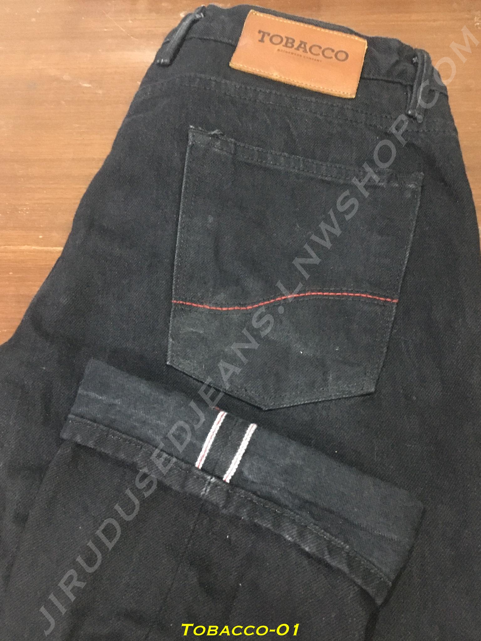 1. Tobacco - Protective Riding Jeans สีดำ กระบอกเล็ก ผ้าดิบญี่ปุ่น 14oz ริมแดง เอว 33 ยาว 34 Made in USA