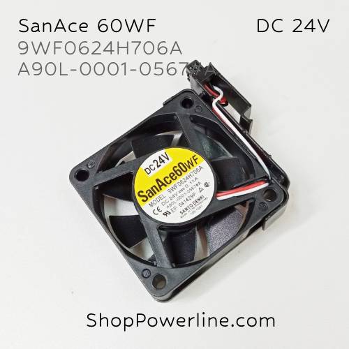 พัดลม Fan SanAce60WF (9WF0624H706A, A90L-0001-0567#A) DC24V 60x60x15mm 0.11A (3wire Special Plug, Bracket)