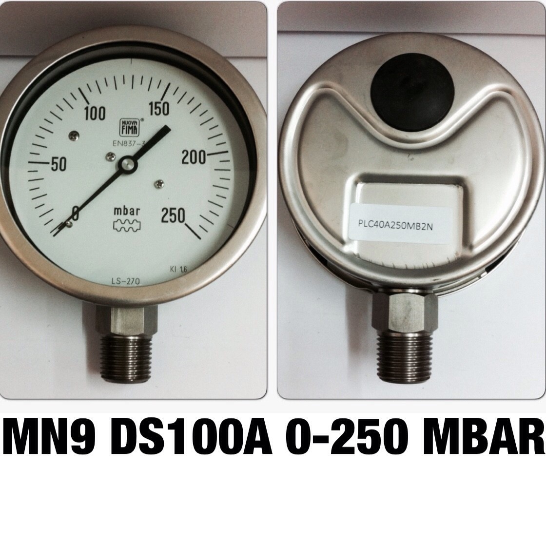 4 นิ้ว ออกล่าง 1/2" 0-250 MBAR "NUOVA FIMA"