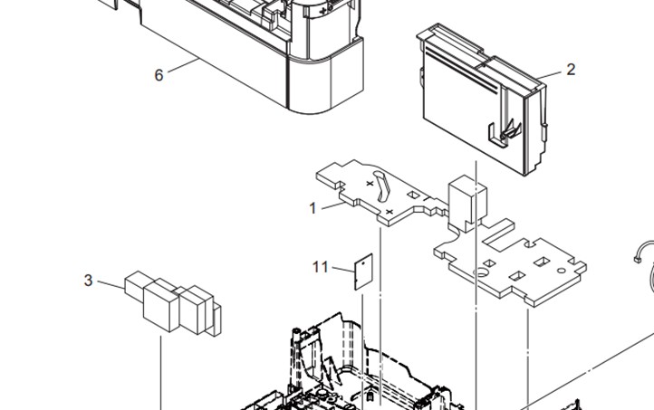 "ผ้าซับหมึก" INK ABSORBER BROTHER DCP-T310/T510/T810W "ตำแหน่งที่ 2"