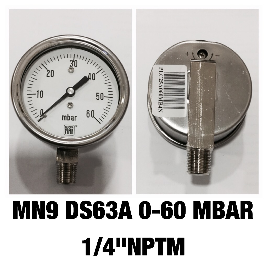 2.5 นิ้ว ออกล่าง 1/4" 0-60 MBAR "NUOVA FIMA"