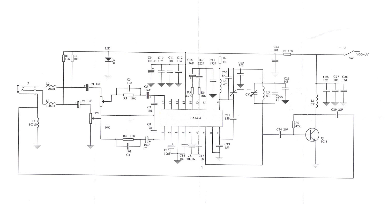 ชุดคิทเครื่องส่ง FM ใช้ ไอซีเบอร์ BA1404 (ยังไม่ได้บัดกรี)
