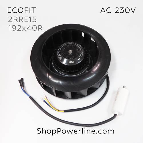 พัดลม Fan ECOFIT (2RRE15, B47-A1) AC230V 192x40R 0.28/0.34A (4wire) + Capacitor