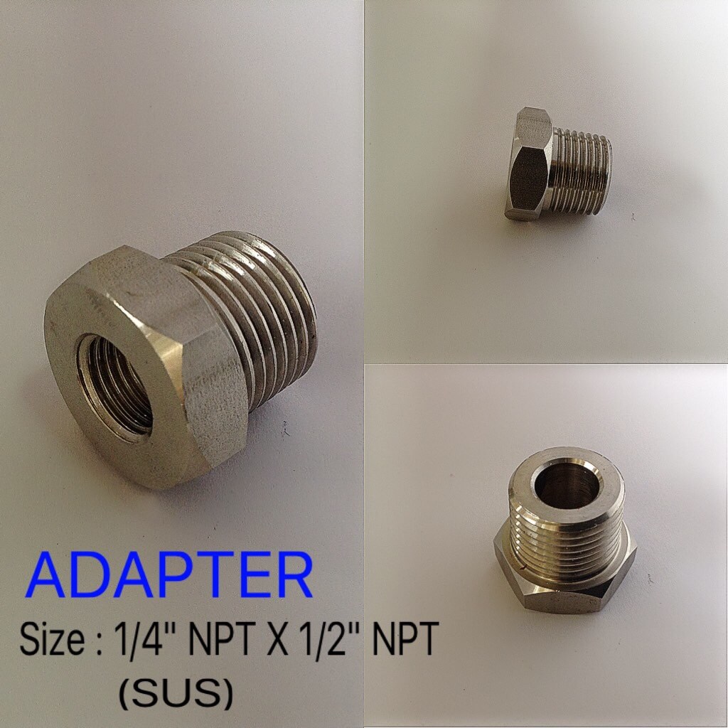 ADAPTER 1/4" NPT X 1/2" NPT SUS304 ลดเหลี่ยมสแตนเลส