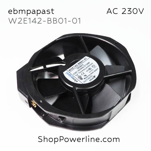 พัดลมใบพัดโลหะ Fan ebmpapst (W2E142-BB01-01, 7056ES) AC230V 172x150x38mm 27/28W (2pin)