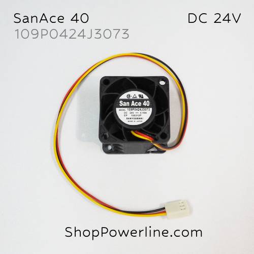 พัดลม Fan SanAce40 (109P0424J3073) DC24V 40x40x28mm 0.18A (3wire White B2 Plug)