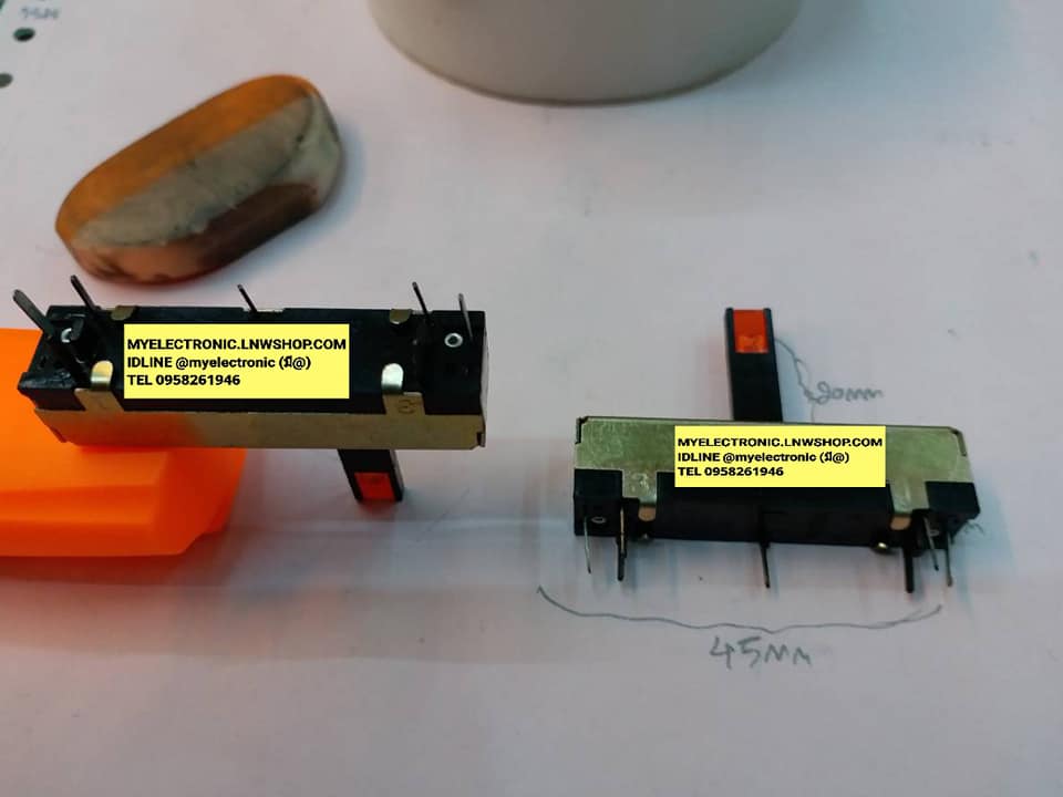 โวลุ่มสไลด์B10K 6ขาขนาดยาว88มม.กว้าง15มม.หนา7มม.แกน15มมVR.SLIDEโวลุ่มสไลด์10KBยี่ห้อALPHAโวลุามสไลด์สเตอริโอ