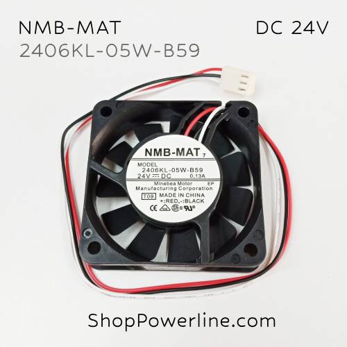 พัดลม Fan NMB-MAT (2406KL-05W-B59) DC24V 60x60x15mm 0.13A (3wire White B2 Plug)