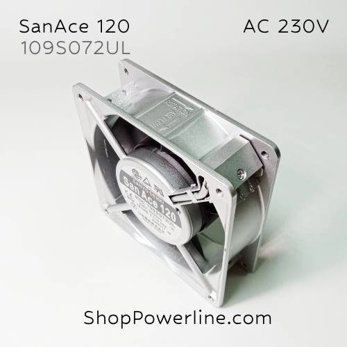 พัดลม Fan SanAce120 (109S072UL) AC230V 120x120x38mm 0.11/0.09A (2pin)