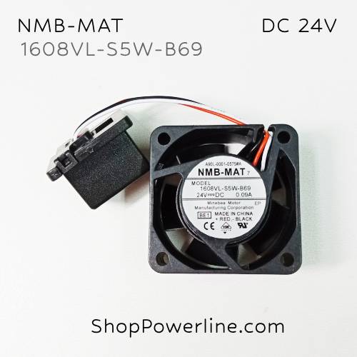 พัดลม Fan NMB-MAT (1608VL-S5W-B69, A90L-0001-0575#A) DC24V 40x40x20mm 0.09A (3wire Fanuc Special Plug)