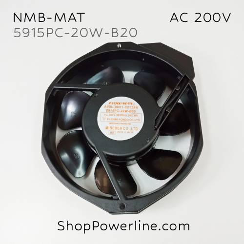 พัดลม Fan NMB-MAT (5915PC-20W-B20) AC200V 172x150x38mm 26/31W (2pin)