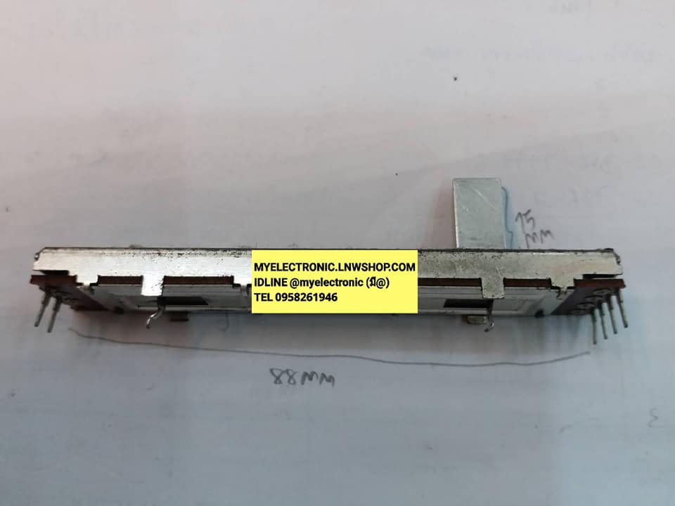 โวลุ่มสไลด์B10K 6ขาขนาดยาว88มม.กว้าง15มม.หนา7มม.แกน15มมVR.SLIDEโวลุ่มสไลด์10KBยี่ห้อALPHAโวลุามสไลด์สเตอริโอ