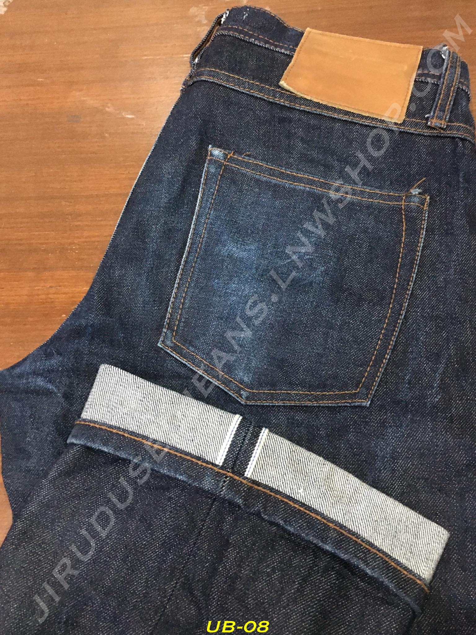 8. The Unbranded - UB301 ริมน้ำเงิน 14.5oz กระบอกตรง เอว 32 ยาว 33