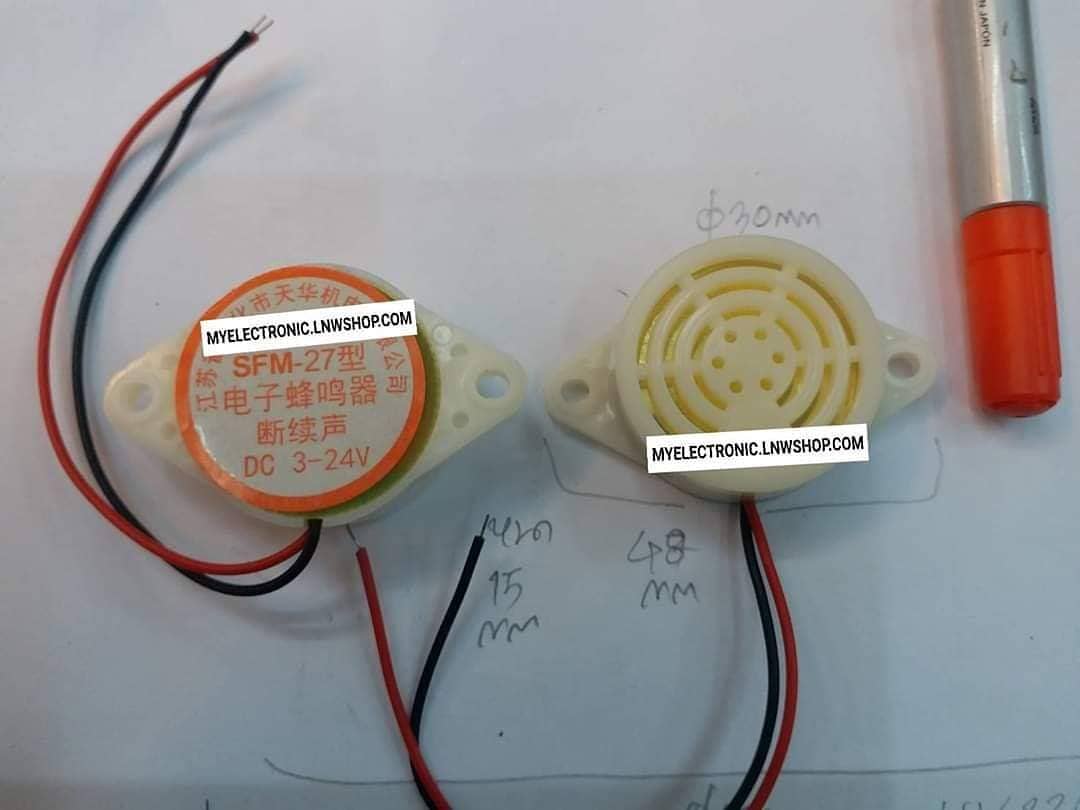ขาย BUZZER รุ่น SFM-27 บัซเซอร์ 24V DC เสียงยาว BUZZER3-24V บัซเซอร์ 3-24V BUZZER 3-24V บัซเซอร์ 3-24V BUZZER24V จีน ราคา ตัวละ . . . . หน่วย บาท