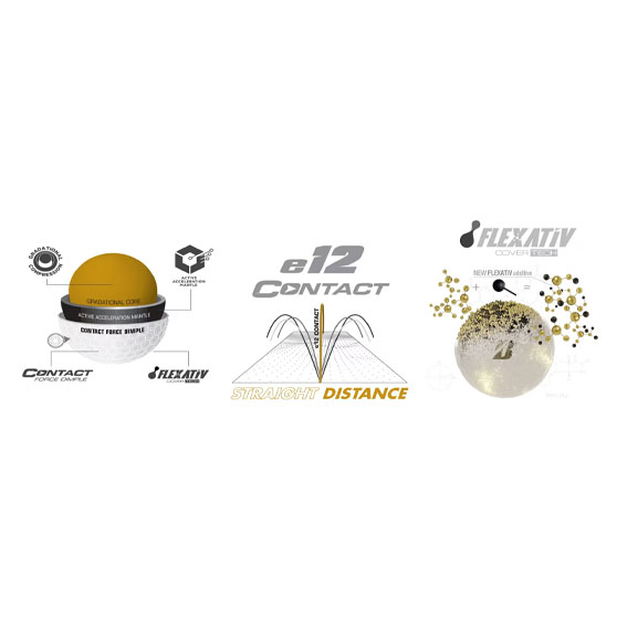 ลูกกอล์ฟ Bridgestone e12 Contact 2023 Red (ซื้อ1แถม1)