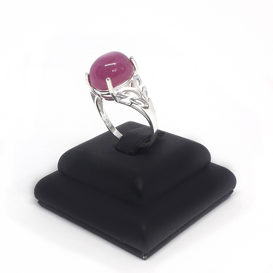 Silver Ring 92.5% @ 17 cm. Pink Ruby 1 Sr105