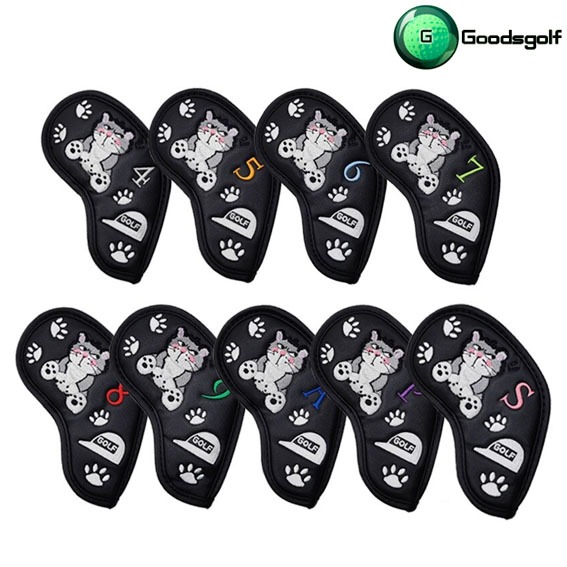 ปลอกหุ้มไม้กอล์ฟชุดเหล็ก ลายแมวสุดน่ารัก Cover iron set