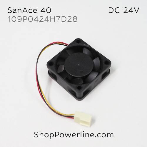 พัดลม Fan SanAce40 (109P0424H7D28) DC24V 40x40x15mm 0.08A (3wire White B2 Plug)