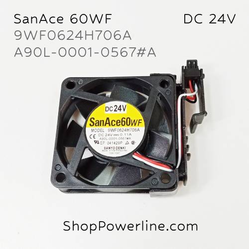 พัดลม Fan SanAce60WF (9WF0624H706A, A90L-0001-0567#A) DC24V 60x60x15mm 0.11A (3wire Special Plug, Bracket)