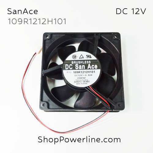 พัดลม Fan SanAce120 (109R1212H101) DC12V 120x120x38mm 0.52A (2wire White Plug)