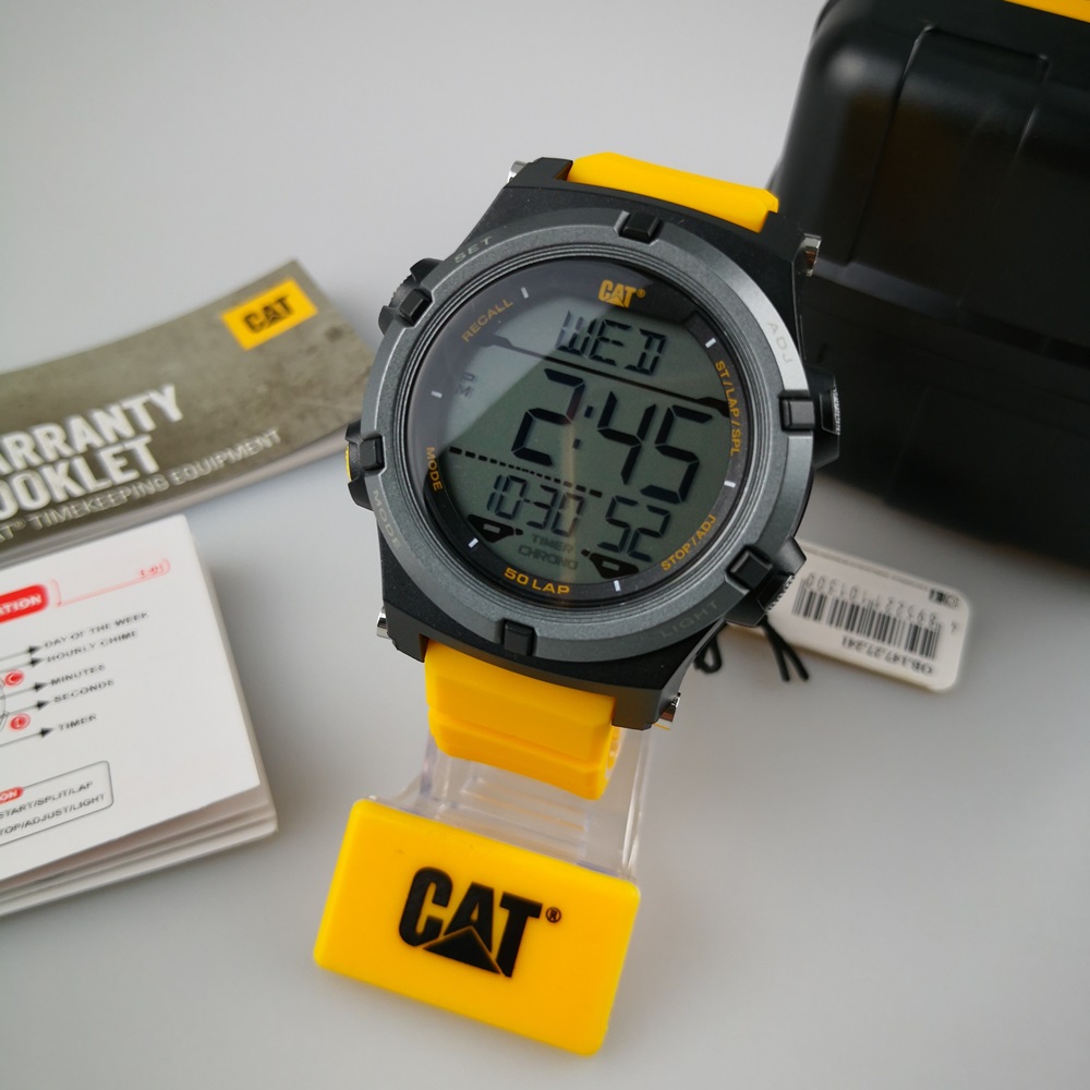 นาฬิกา CAT รุ่น CROSSFIRE (ระบบดิจิตอล) รหัส OB.147.27.241 (สายเหลือง-หน้าปัดขาว)