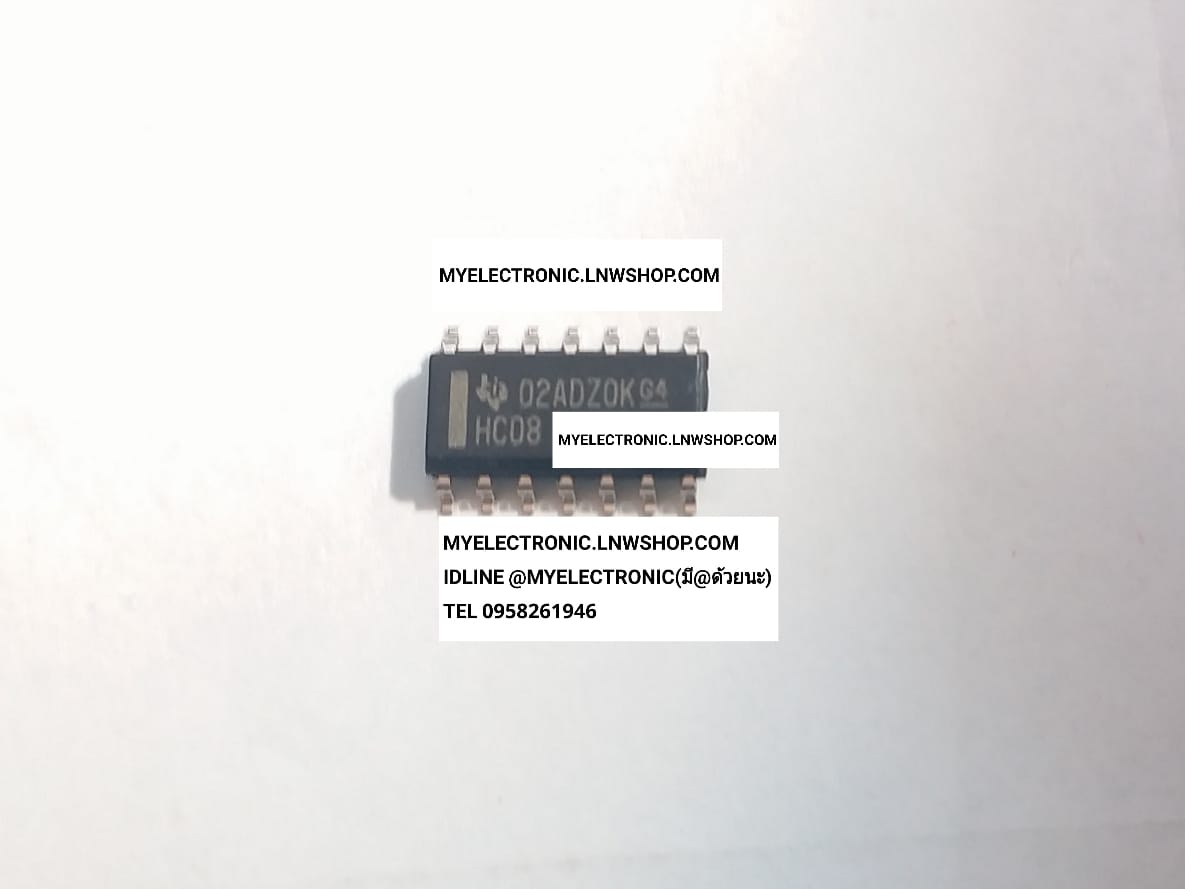 ขาย 74HC08 , 74HC08SMD , 74HC08DR ไอซี IC ตัวถัง SOP-14 SMD14ขา ตัวเล็ก แปะปริ้น ยี่ห้อ เท็กซัส TEXAS ราคาตัวละ บาท