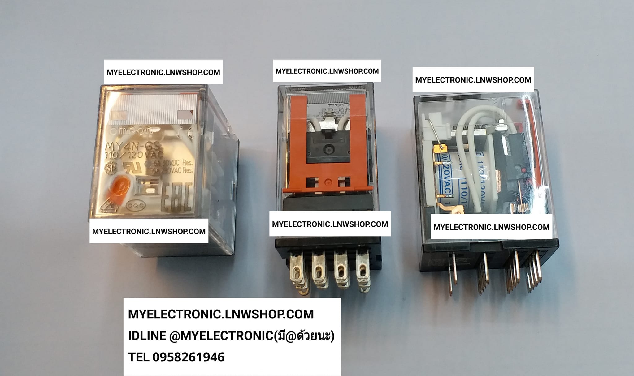 ขาย รีเลย์ MY4N-GS COIL 110/120V AC คอยล์110V/120V AC ยี่ห้อ OMRON ออมรอน ของแท้ ราคา ตัวละ . . . . หน่วย บาท