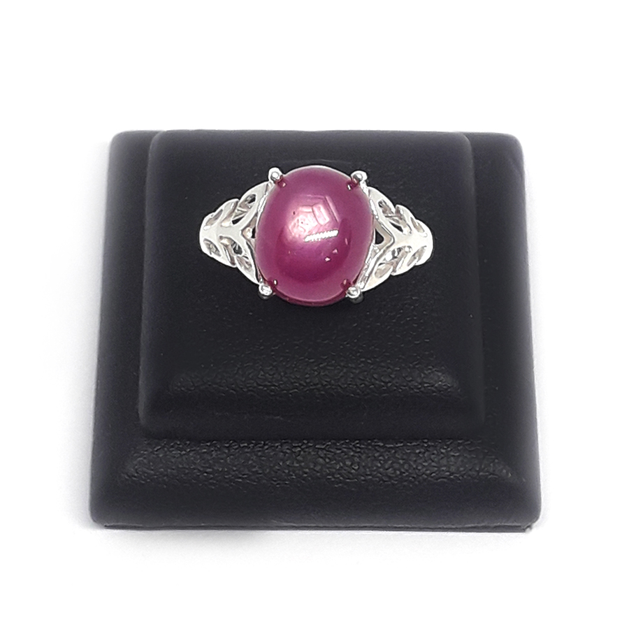 Silver Ring 92.5% @ 17 cm. Pink Ruby 1 Sr105