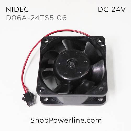 พัดลม Fan NIDEC (D06A-24TS5 06) DC24V 60x60x25mm 0.10A (2wire Black Plug)